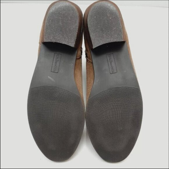 G. H. BASS Chance Genuine Suede Ankle Boots Low Heel Side Zippers Tan Brown Sz 8 - Picture 16 of 16